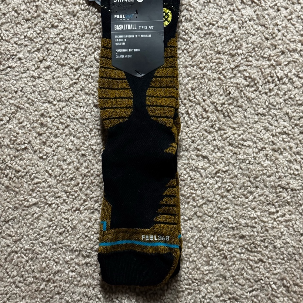 Stance Black and Gold Athletic Socks